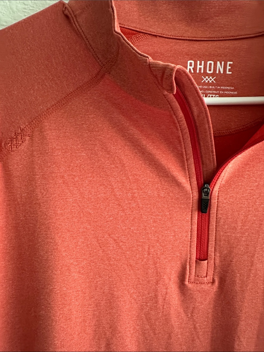 RHONE Men’s Session 1/4 Zip Performance Pullover in Red Size XXL